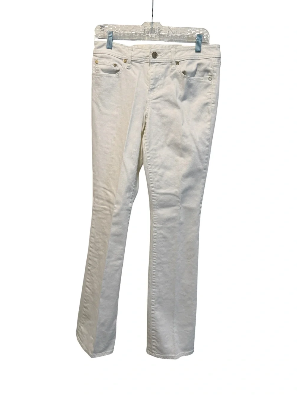 Tory Burch White Slight Flare Jeans